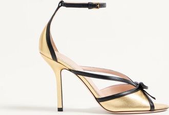Valentino Garavani Bepointy Sandal in Laminated Nappa and Kidskin 100mm Wo
