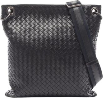 Bottega Veneta Vintage, unisex, Zwart, ONE Size, Leer, Pre-owned Intrecciato Schoudertas