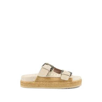 Mou Sliders, female, Beige, Size: 10 US Buckle Woven Sandals