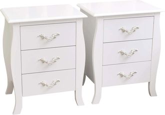 Melody Maison Pair Of 3 Drawer Bedside Tables - Elizabeth White Range