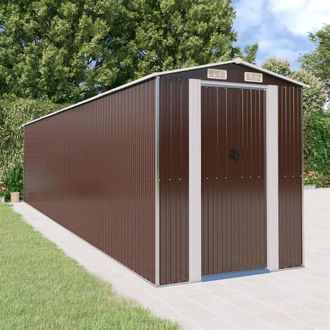 vidaXL Cobertizo Jard&iacute;n Acero Galvanizado Marr&oacute;n Oscuro 192x855x223 Cm Vidaxl