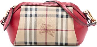 Burberry Tweedehands Mini Haymarket Check Gecoate Canvas Blaze Crossbody