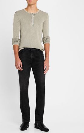 John Varvatos Mens Memphis Waffle Henley Shirt
