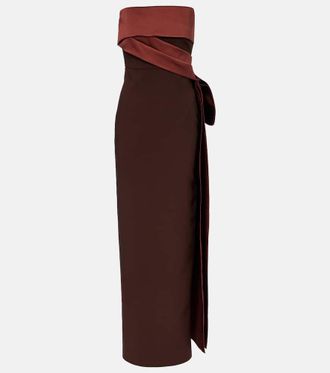 Roland Mouret Cr&ecirc;pe and taffeta bustier gown