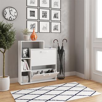 Vicco Zapatera Abatible Orlando, Blanco, 24.5 X 90 Cm
