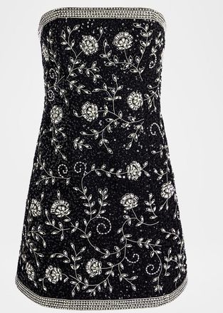 Alice & Olivia Katia Embellished Strapless Mini Dress