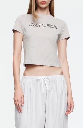 Lioness Boyfriend Graphic Baby Tee in Ash at Nordstrom, Size X-Small