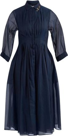 Max Mara Organza Shirt Dress - Dames - Shirt Kleedjes - Blauw - M - Organza - Kleedjes