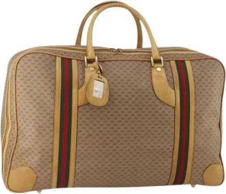 Gucci Pre-owned Boston Bag - Dames - Vintage Weekendtas - Beige - ONE Size - Leer - Vintage