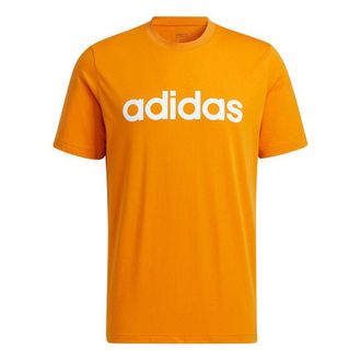 adidas Mens adidas neo Ce Logo Tee Logo Printing Sports Round Neck Short Sleeve Orange T-Shirt H14239