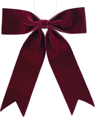 Melrose International Set Of 2 Burgandy Red Holiday Bow