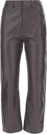 Alberta Ferretti Lederen broek - Dames - Leren Broeken - Bruin - XS - Leer - Broeken
