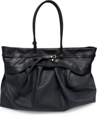 Margesherwood Soft Grandma Layered Leather Tote in Black Pull-Up + Two-Tone Naked at Nordstrom