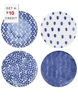 Vietri Viva By Vietri Santorini Assorted Dinner Plates Set Of 4 Dinner Plates With $17 Credit