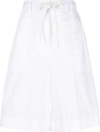 Moncler knee-length drawstring shorts - women - Polyamide/Cotton - 40 - White