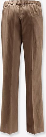 Hev&ograve; Mens Trousers Torre Chianca Brown Linen