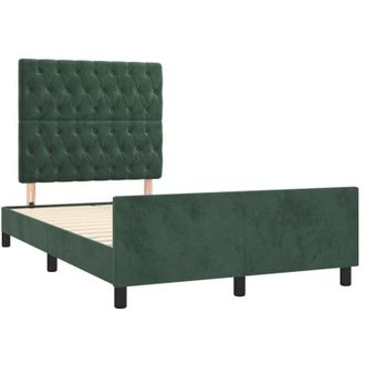 vidaXL Estructura Cama Sin Colch&oacute;n Terciopelo Verde Oscuro 120x190cm Vidaxl