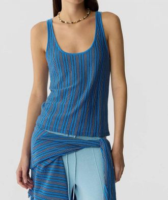 Guest In Residence Fine Stripe Tank Top In Sail Combo