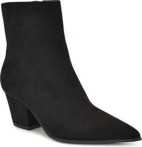 Nine West Serri Block Heel Bootie in Black Faux Suede at Nordstrom Rack, Size 7.5