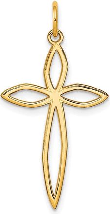 Diamond2Deal 14k Yellow Gold Laser Designed Passion Cross Pendant