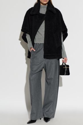 Max Mara Wool Poncho Tebe, Womens, Black