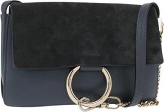 Chlo&eacute; Pre-owned Faye Schoudertas - Dames - Vintage Schoudertas - Blauw - ONE Size - Leer - Vintage