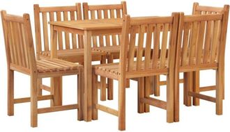 vidaXL 7 Piece Garden Dining Set Solid Wood Teak vidaXL