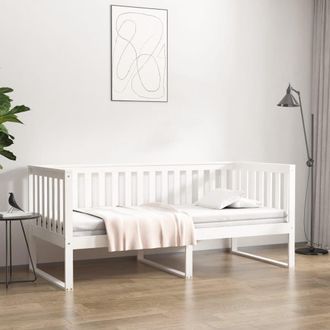 vidaXL Vidaxl - Sof&aacute; Cama Sin Colch&oacute;n Madera Maciza De Pino Blanco 90x190 Cm