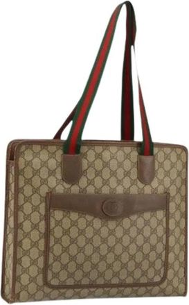 Gucci Pre-owned Canvas Tote Bag - Dames - Vintage Shopper - Beige - ONE Size - Vintage