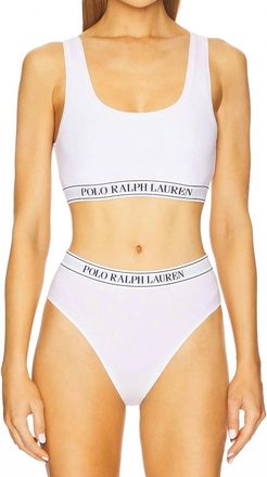 Polo Ralph Lauren Scoop Cropped Tank In White Cloud