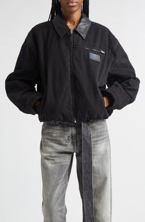 Acne Studios Washed Organic Cotton Twill Bomber Jacket in Dark Brown at Nordstrom, Size 2 Us