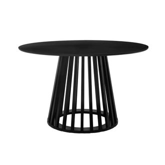 Sweeek Mesa de comedor efecto madera de 4 plazas, negro