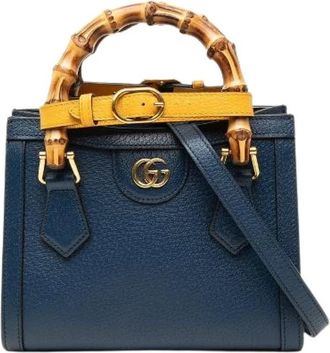 Gucci Pre-owned Diana Leather 2way Bag - Dames - Vintage Mini Tas - Blauw - ONE Size - Leer - Vintage