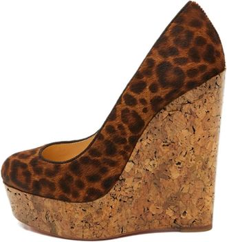 Christian Louboutin 130mm Coroclic wedge pumps - Brown