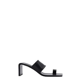 Jil Sander Sandalen met hak - Dames - Muiltjes - Zwart - 40 EU - Leer - Schoenen