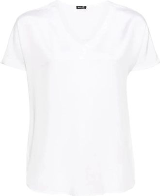 Kiton Elegante Witte Korte Mouw T-shirt - Dames - T-shirts - Wit - XS - Tops