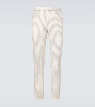 Tom Ford Dyllan pinstripe wool and silk suit pants