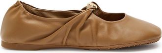 Loewe Pebble Leather Ballet Flats - Tan - 39 (IT39 / UK6)
