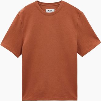 Wax London Mens Wax London Dean Jolt Slub T-Shirt - Red/Orange/Brown - Size: 38
