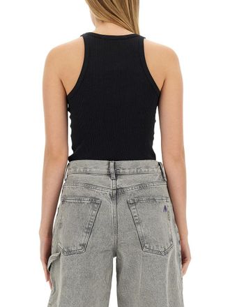The Attico Cotton Jersey Tank Top - Black