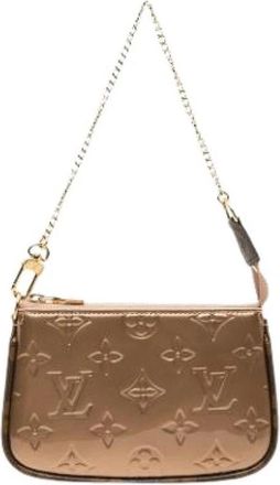 Louis Vuitton Pre-owned Mini Pochette Accessoires - Dames - Vintage Mini Tas - Bruin - ONE Size - Leer - Vintage