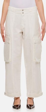 Frame Denim White WIDE LEG CARGO DENIM PANTS