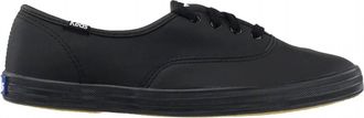 Keds Womens Champion Lace Up Sneakers In Black Leather