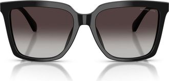 Michael Kors Menaggio 53mm Gradient Square Sunglasses in Black /Light Grey Gradient at Nordstrom