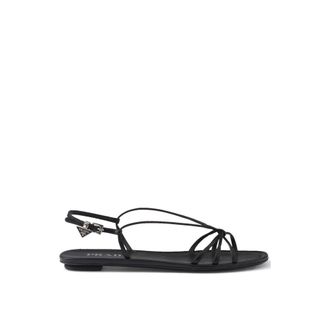 Prada Leder flache Sandalen