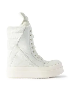 Rick Owens Mega Geobasket Calf Hair High-Top Sneakers