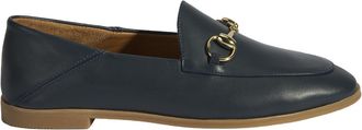 Desa Womens Leather Slip-Ons - Flat Heel, No Closure | Dark Blue - 36