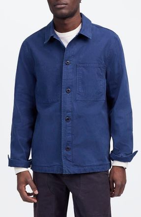 Madewell Overshirt in Garment-Dyed Canvas in Vintage French Blue at Nordstrom, Size Small