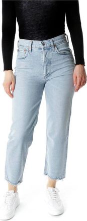 Citizens Of Humanity High-Rise Straight Jeans - Dames - Cropped Jeans - Blauw - W31 - Katoen - Jeans