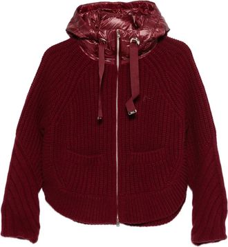 Herno Giacca a coste con cappuccio - Rosso